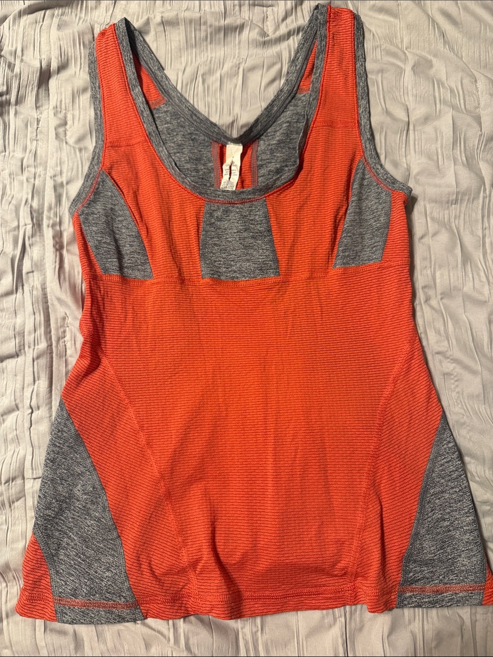 lululemon athletica Orange and Gray Performance Tank